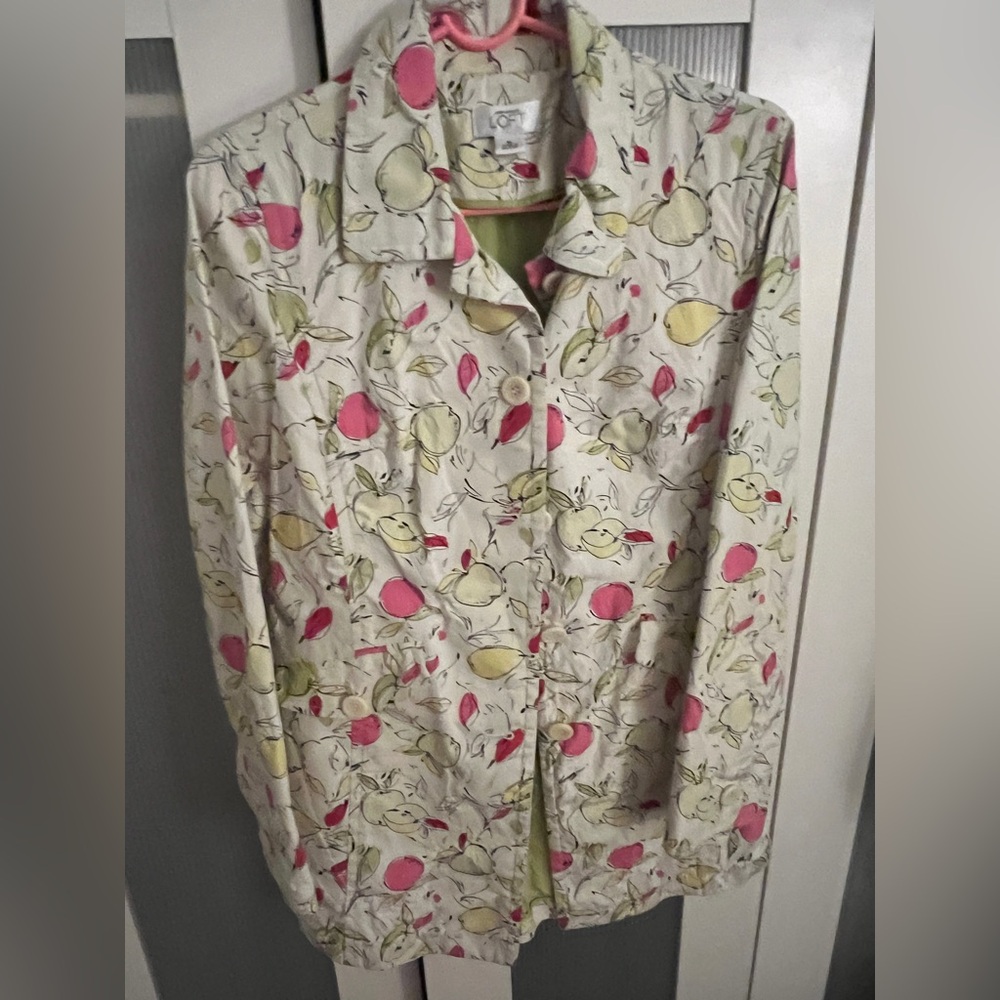 Ann Taylor LOFT Floral Jacket - Pink, Yellow, Green